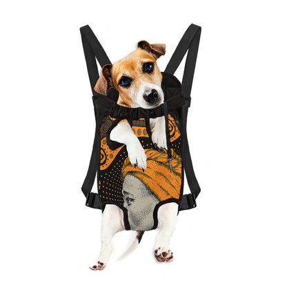 Tribal African Girl Print Pet Carrier Backpack