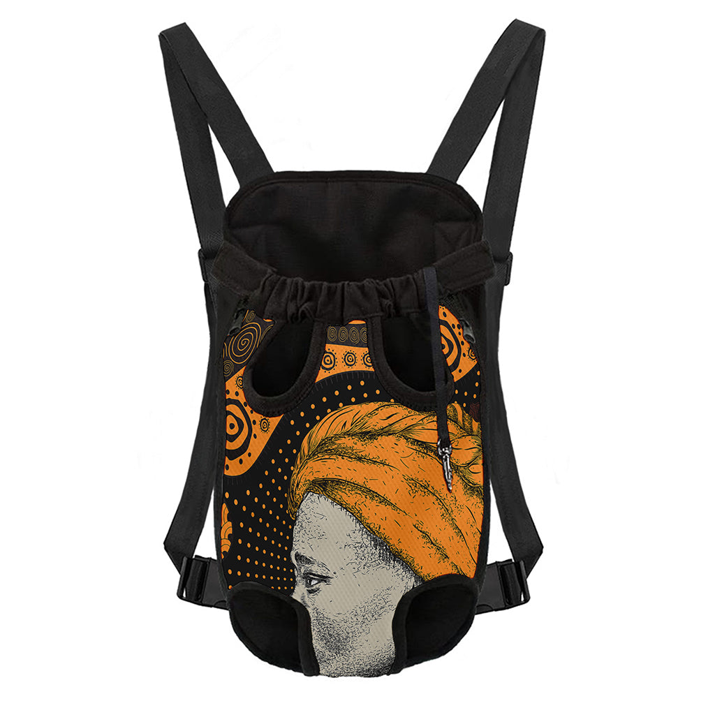 Tribal African Girl Print Pet Carrier Backpack