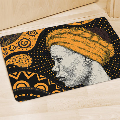 Tribal African Girl Print Polyester Doormat