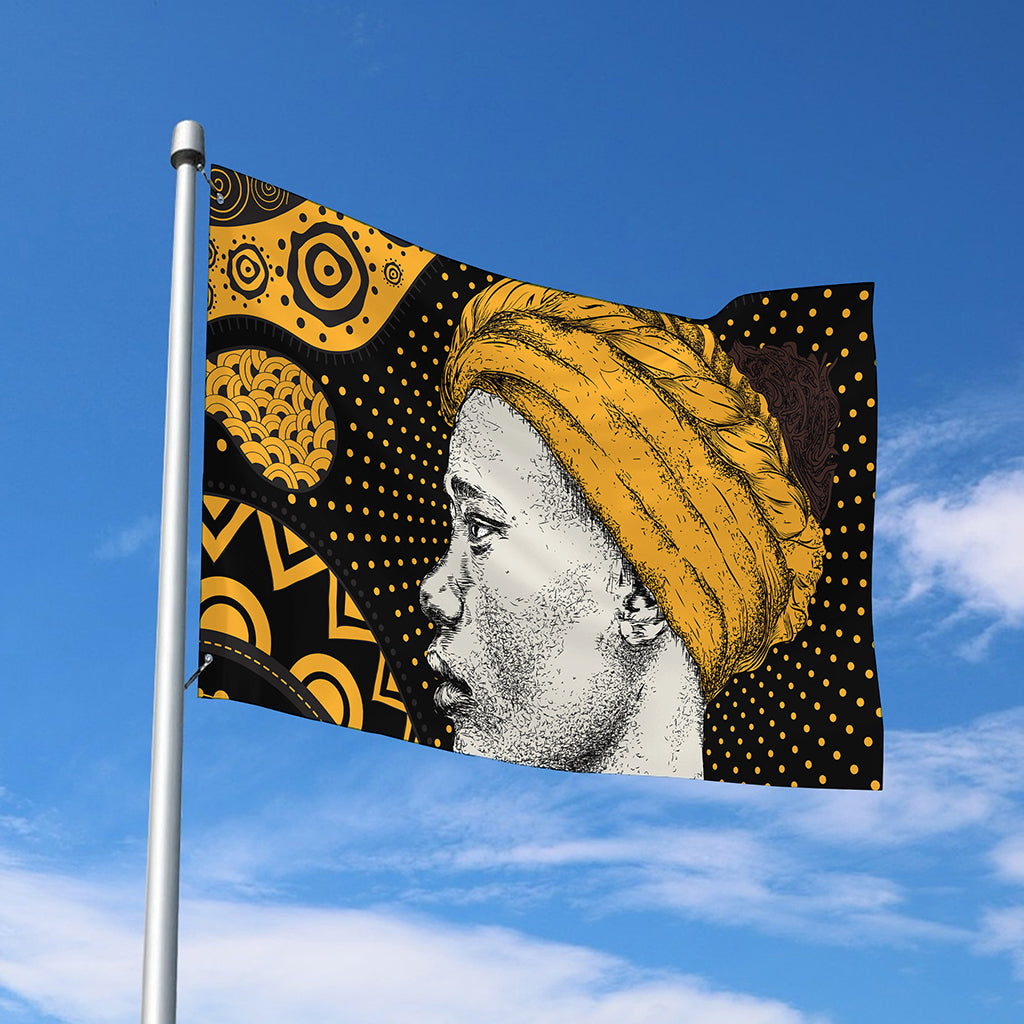 Tribal African Girl Print Polyester Flag