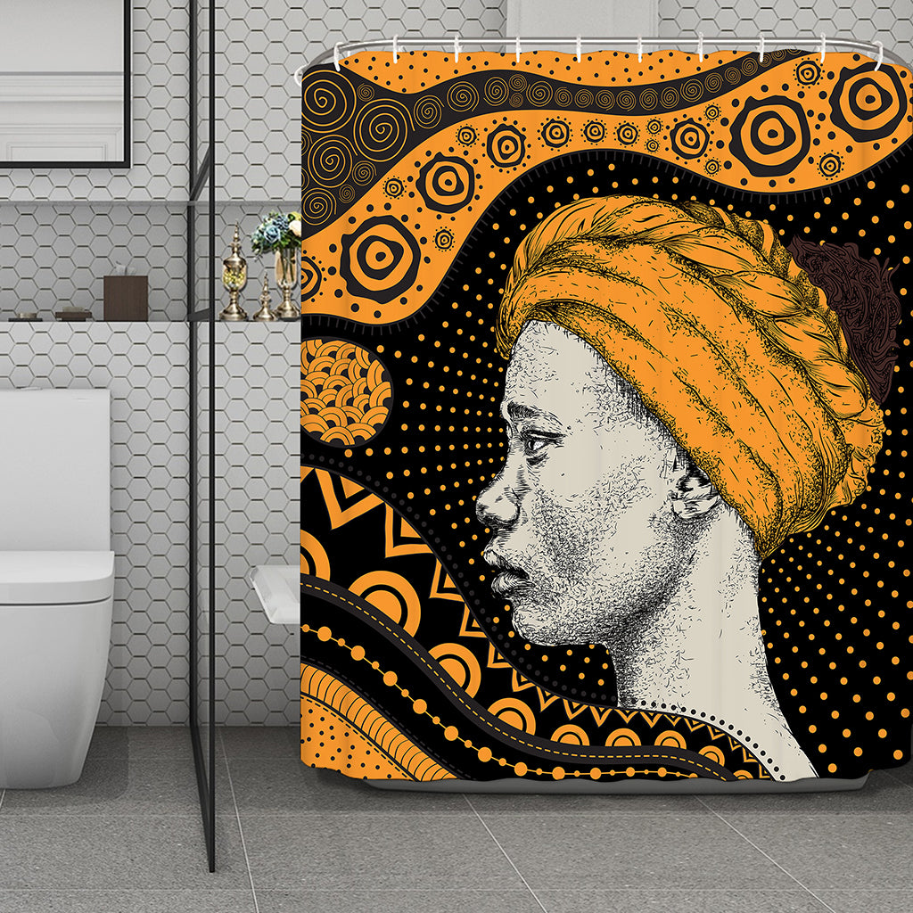 Tribal African Girl Print Polyester Shower Curtain