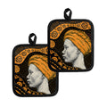 Tribal African Girl Print Pot Holders