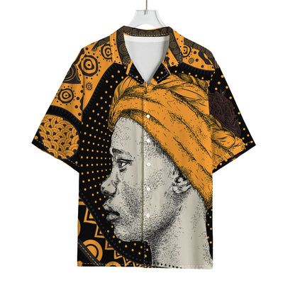 Tribal African Girl Print Rayon Hawaiian Shirt