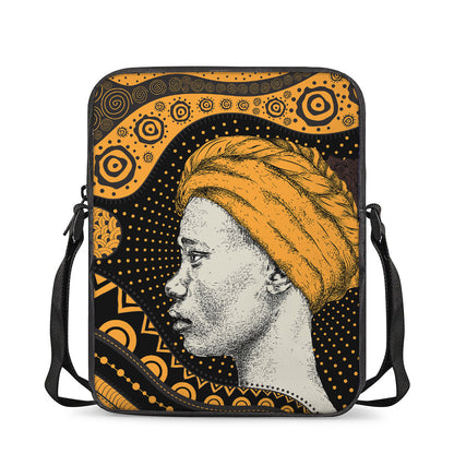 Tribal African Girl Print Rectangular Crossbody Bag