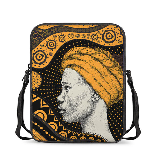 Tribal African Girl Print Rectangular Crossbody Bag
