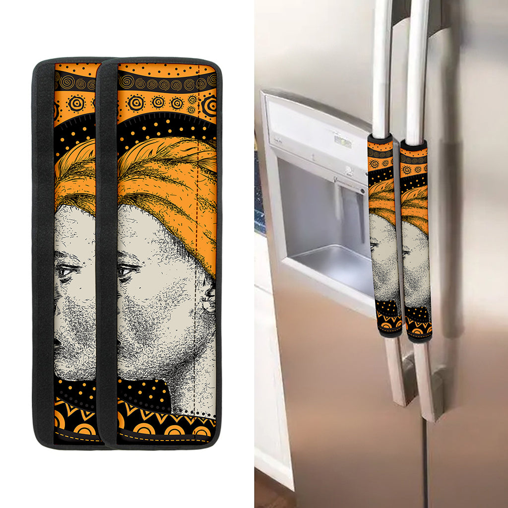Tribal African Girl Print Refrigerator Handle Covers
