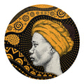 Tribal African Girl Print Round Blanket