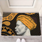 Tribal African Girl Print Rubber Doormat