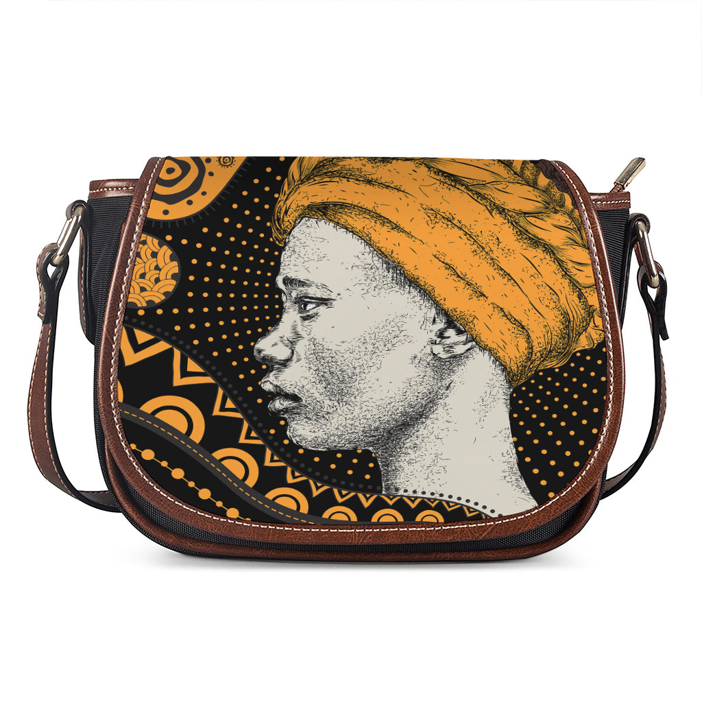 Tribal African Girl Print Saddle Bag