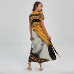 Tribal African Girl Print Short Sleeve Maxi Dress
