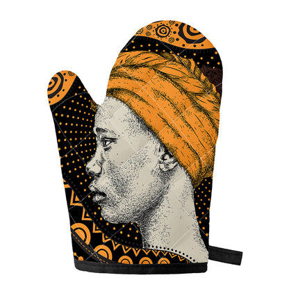 Tribal African Girl Print Single Oven Mitt