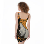 Tribal African Girl Print Sleeveless Bodycon Dress