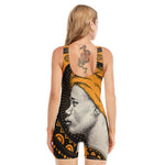 Tribal African Girl Print Sleeveless One Piece Swimsuit