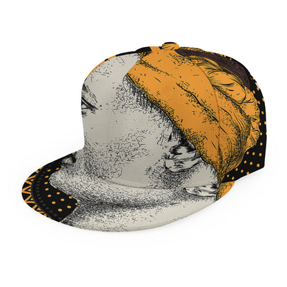 Tribal African Girl Print Snapback Cap