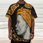 Tribal African Girl Print Textured Short Sleeve Shirt
