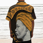Tribal African Girl Print Textured Short Sleeve Shirt