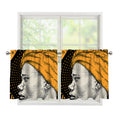 Tribal African Girl Print Tier Curtains