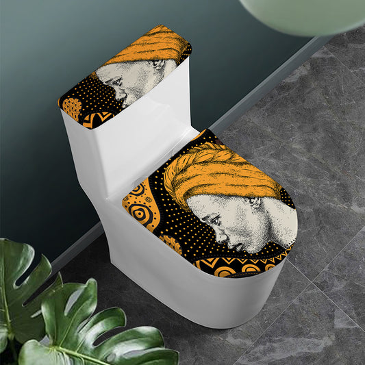 Tribal African Girl Print Toilet Lid And Tank Cover Set