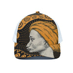 Tribal African Girl Print White Mesh Trucker Cap