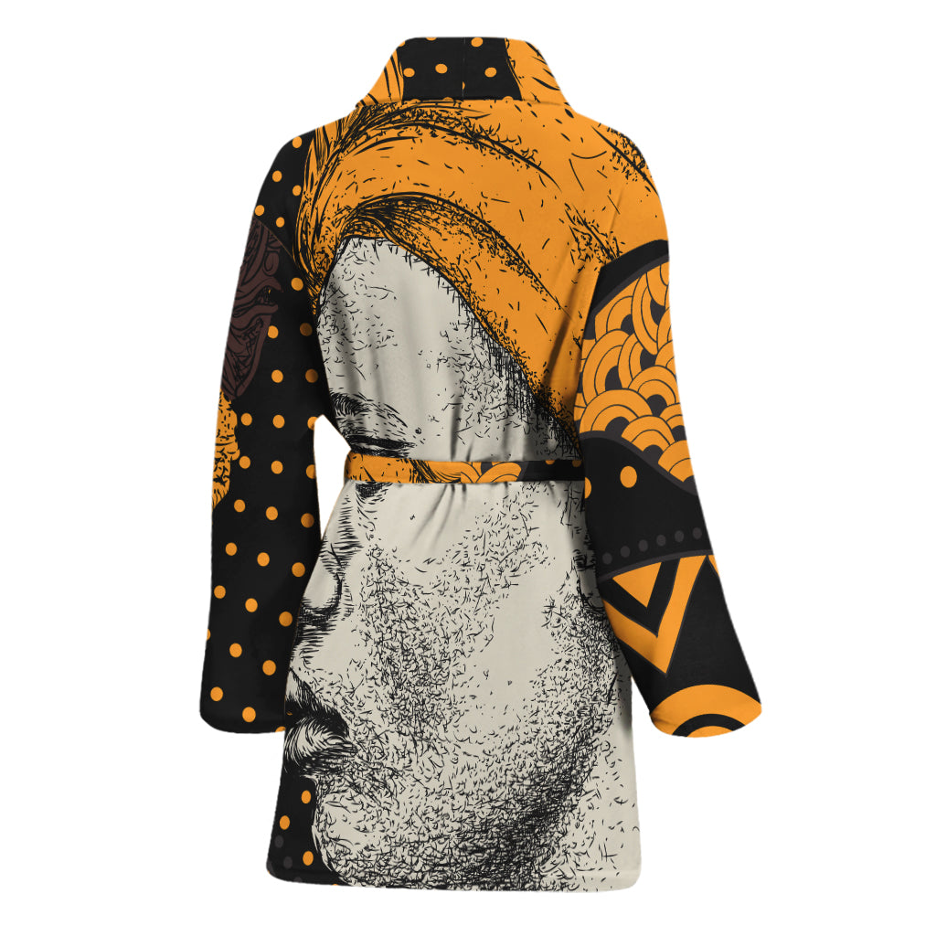 Tribal African Girl Print Women's Bathrobe