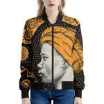 Tribal African Girl Print Women's Bomber Jacket