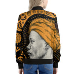 Tribal African Girl Print Women's Bomber Jacket