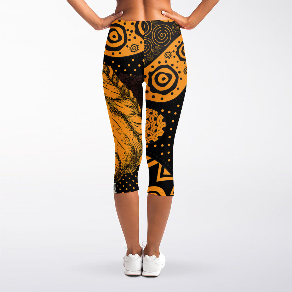 Tribal African Girl Print Women's Capri Leggings