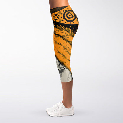 Tribal African Girl Print Women's Capri Leggings