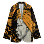 Tribal African Girl Print Women's Cotton Blazer