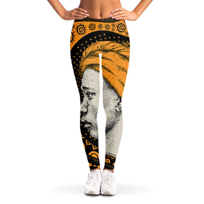 Tribal African Girl Print Women's Leggings
