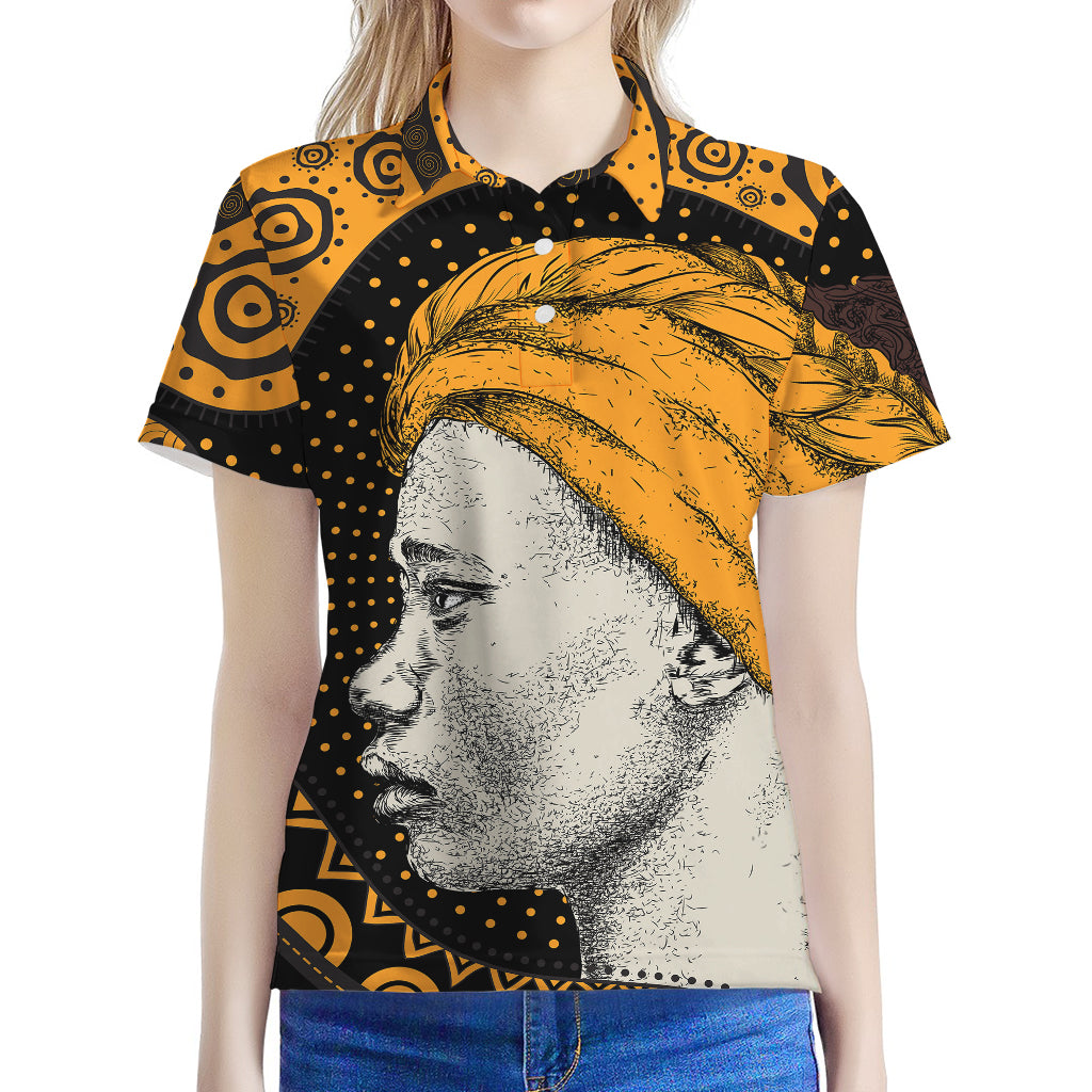 Tribal African Girl Print Women's Polo Shirt