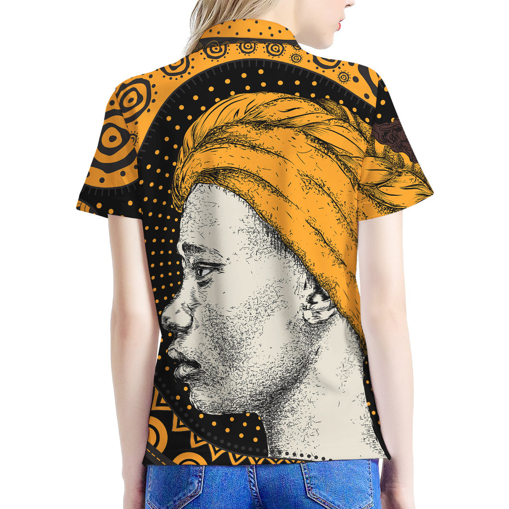 Tribal African Girl Print Women's Polo Shirt