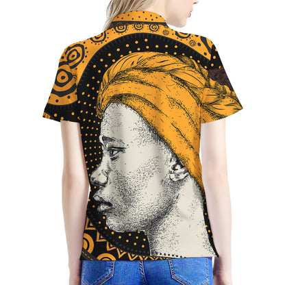 Tribal African Girl Print Women's Polo Shirt