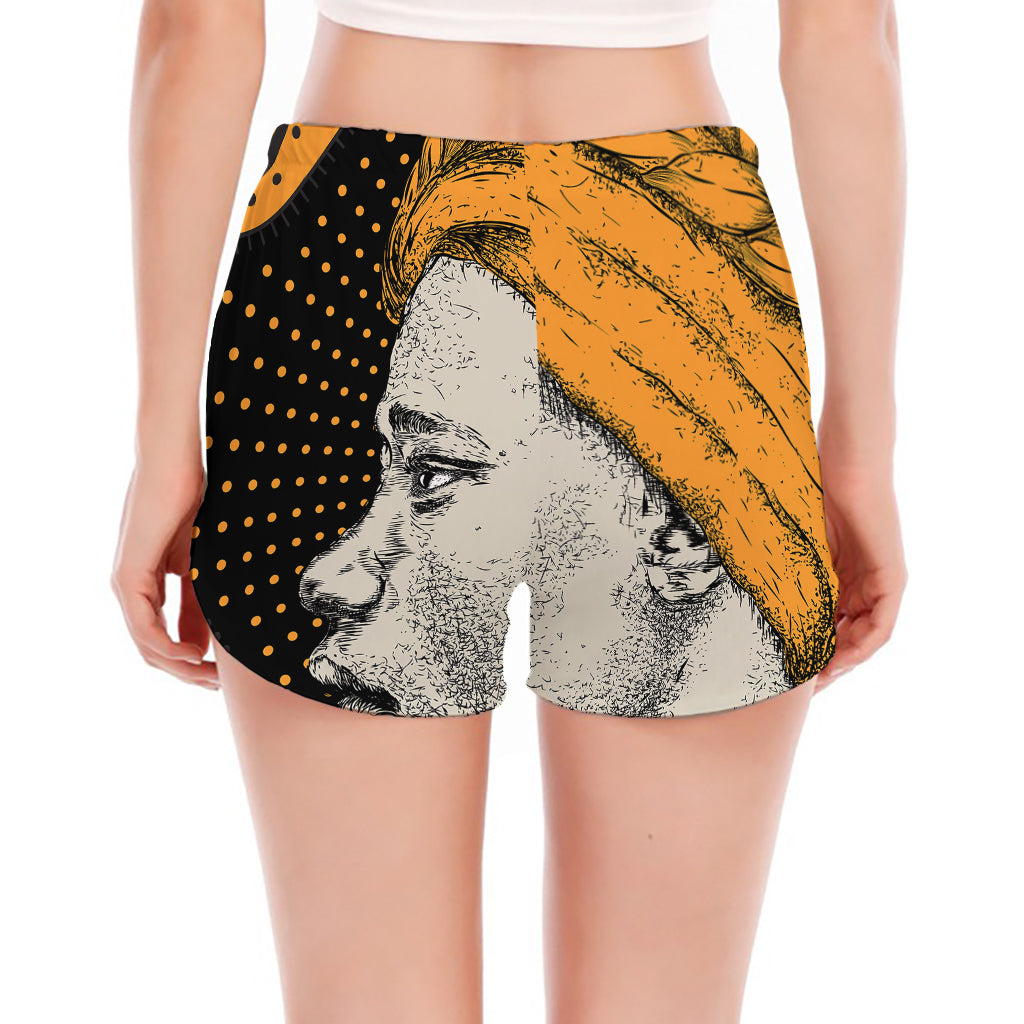 Tribal African Girl Print Women's Split Running Shorts