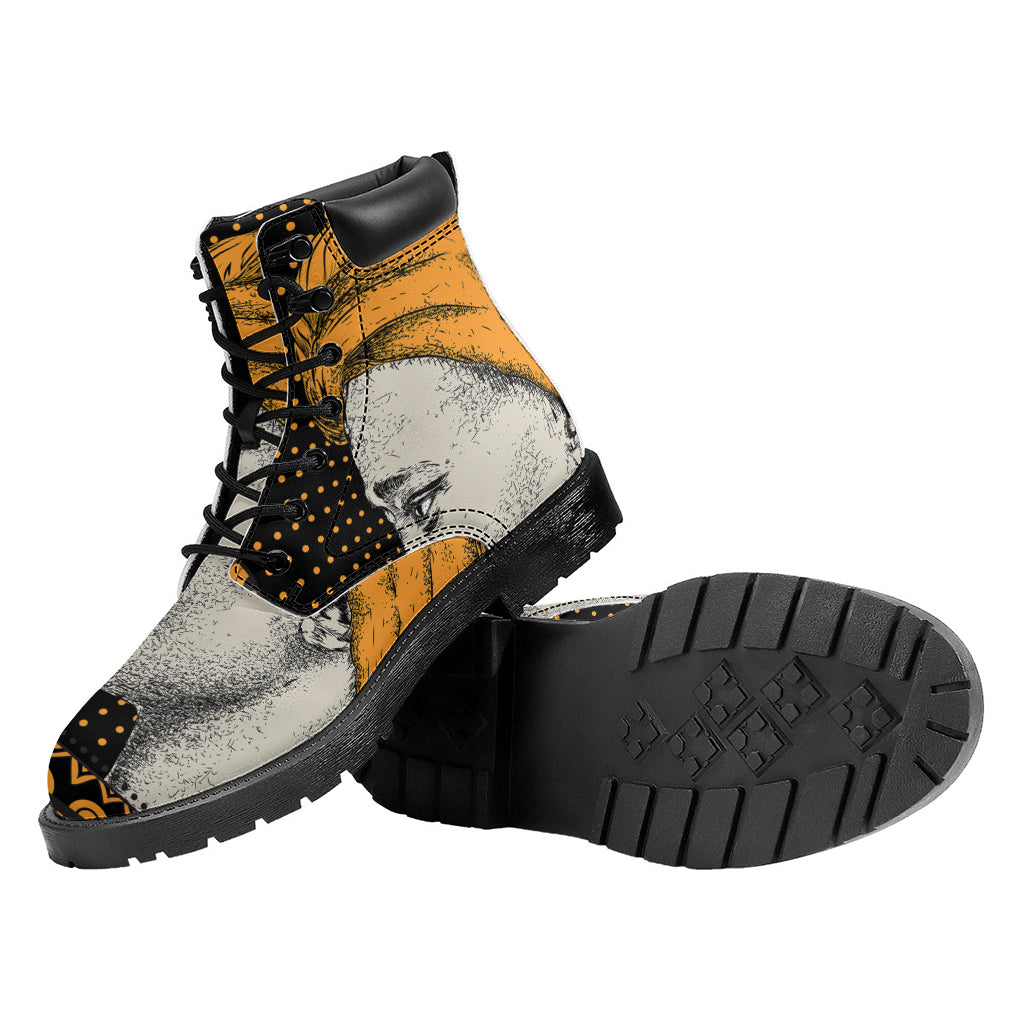 Tribal African Girl Print Work Boots