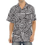Tribal Aztec Geometric Pattern Print Aloha Shirt
