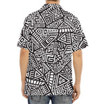 Tribal Aztec Geometric Pattern Print Aloha Shirt