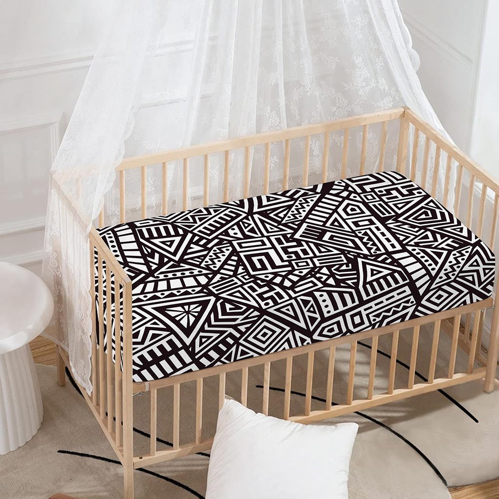 Tribal Aztec Geometric Pattern Print Baby Crib Sheet