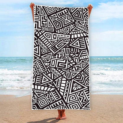 Tribal Aztec Geometric Pattern Print Beach Towel