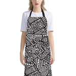 Tribal Aztec Geometric Pattern Print Bib Apron With Pocket