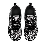 Tribal Aztec Geometric Pattern Print Black Running Shoes