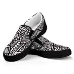 Tribal Aztec Geometric Pattern Print Black Slip On Sneakers