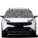 Tribal Aztec Geometric Pattern Print Car Windshield Snow Cover
