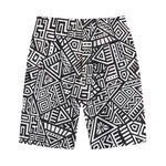 Tribal Aztec Geometric Pattern Print Cotton Shorts