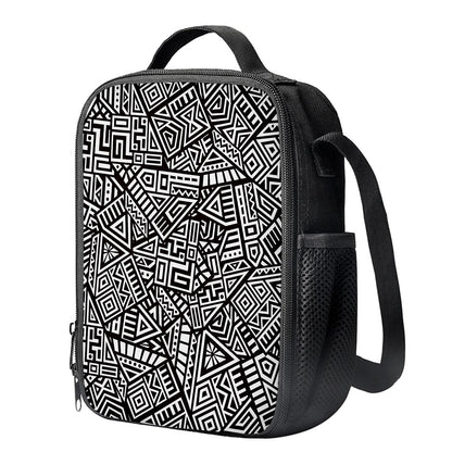 Tribal Aztec Geometric Pattern Print Crossbody Lunch Bag