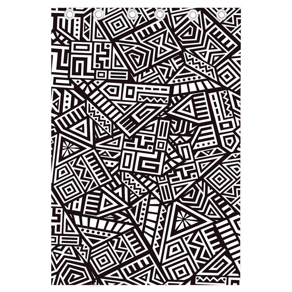 Tribal Aztec Geometric Pattern Print Curtain