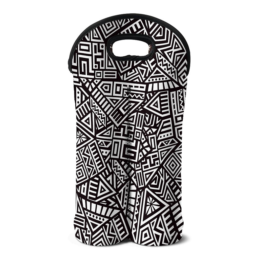 Tribal Aztec Geometric Pattern Print Double Neoprene Wine Tote