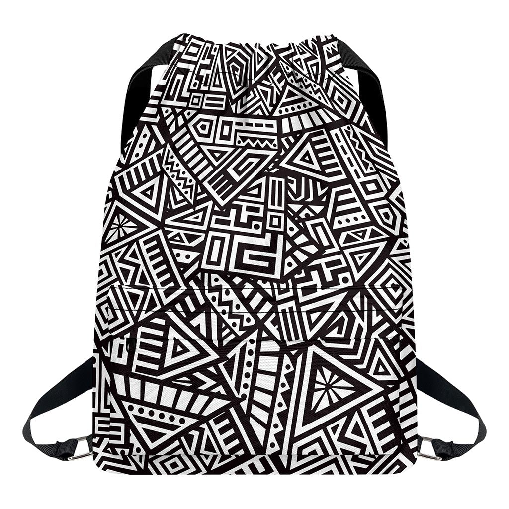 Tribal Aztec Geometric Pattern Print Drawstring Backpack
