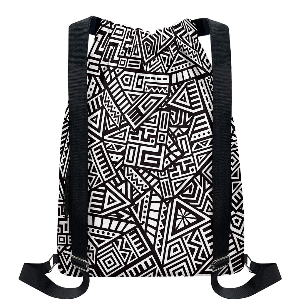 Tribal Aztec Geometric Pattern Print Drawstring Backpack