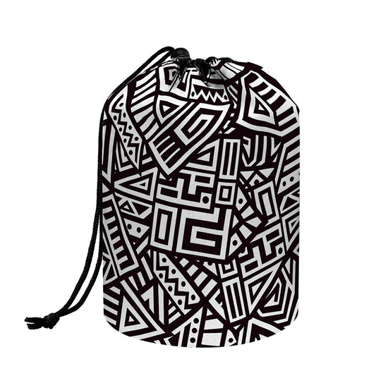 Tribal Aztec Geometric Pattern Print Drawstring Makeup Bag
